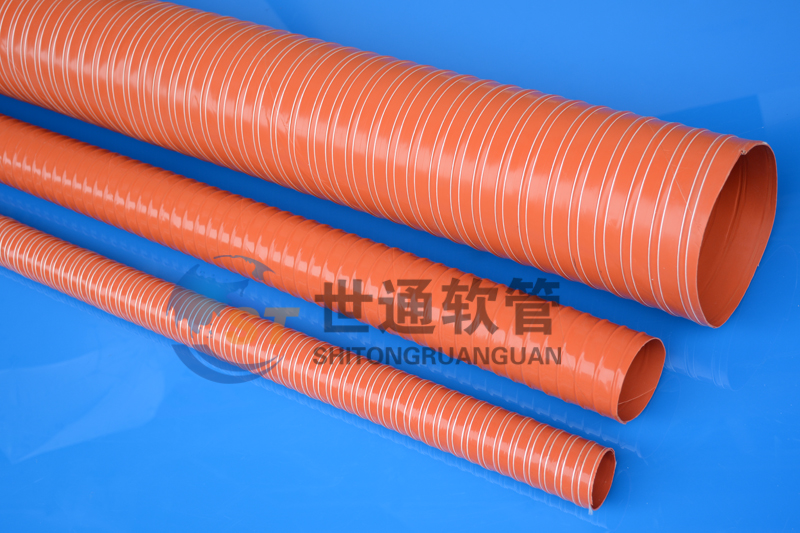 紅（hóng）色高（gāo）溫管,通（tōng）風軟管,通風管（guǎn）,熱（rè）風管,耐熱風管