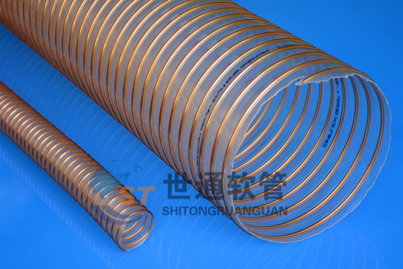 PU鋼絲管,PU鋼絲軟管,耐（nài）磨軟管,吸塵軟（ruǎn）管,耐磨鋼絲軟管 