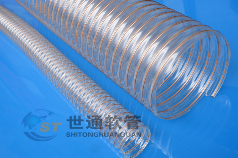 PU鋼絲(sī)軟管,PU通風吸塵軟管 PU鋼絲軟管,PU通風吸塵軟管