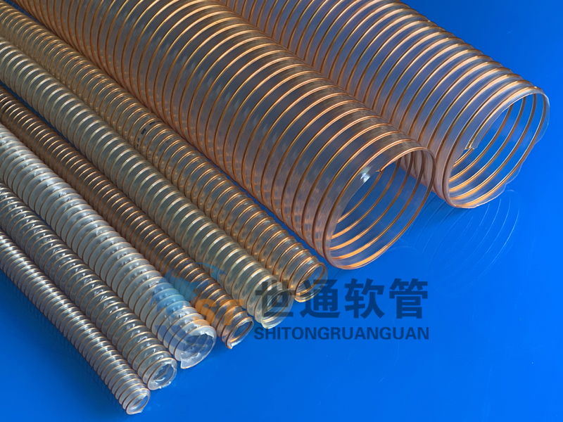 PU鋼絲（sī）軟管,PU鋼絲吸塵軟管,耐（nài）磨鋼絲軟管 