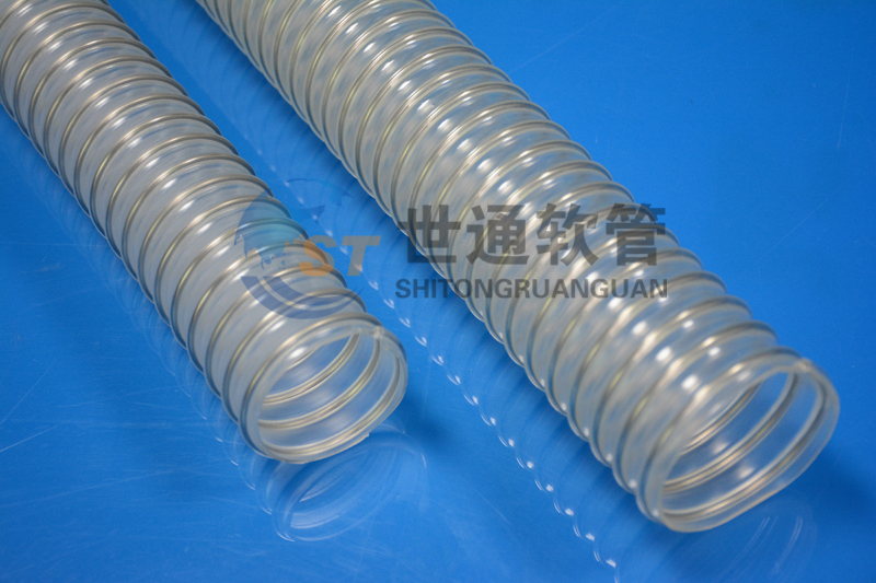 PU鋼絲（sī）阻燃防靜電軟管,耐高溫阻燃軟管,粉末抽吸軟管,工業除塵軟管,PU鋼（gāng）絲管 