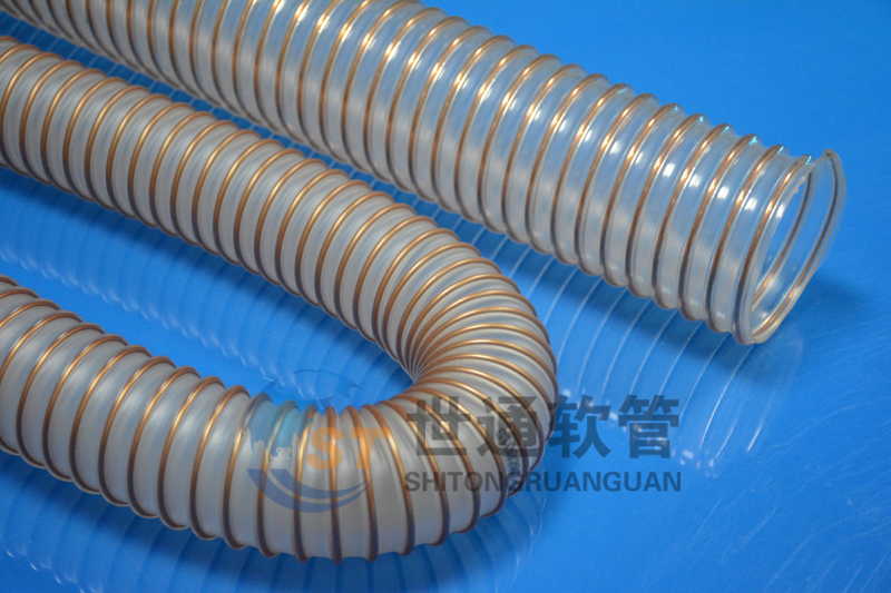 PU 鋼絲軟管，PU鋼絲管，PU聚氨酯鋼絲波紋管，耐磨工業吸塵通風軟管（guǎn） 